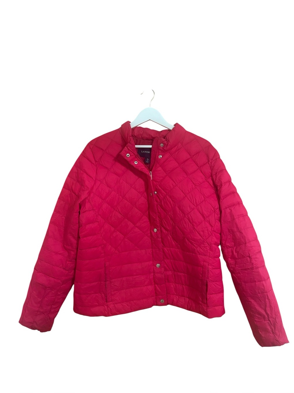 Lands End Size XL Pink Puffer Jacket